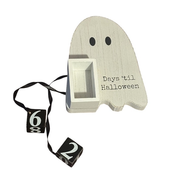 Spooky Ghost Countdown Wooden Halloween Advent Calendar Decor - Picture 3 of 3